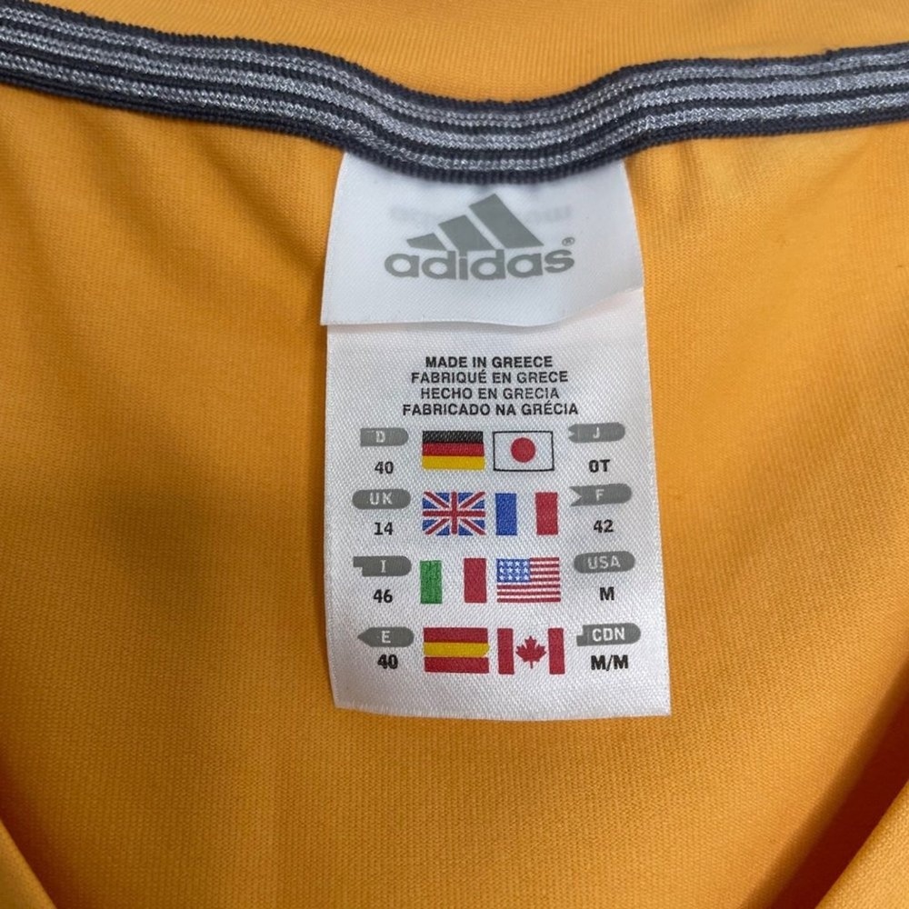 Adidas Climalite V-Neck Athletic T-Shirt Womens Medium Mustard Yellow Gold Sport - Picture 3 of 14